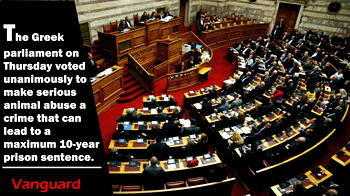 Animal abuse attracts up to 10 years jail term in Greece