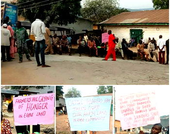 Irate farmers protest destruction of farmland, crops by herdsmen in Kogi