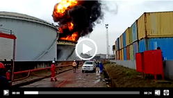 VIDEO: Watch moment fire guts Oando tank farm in Lagos