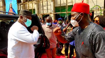 Enugu community, Senator Utazi hosts Ugwuanyi