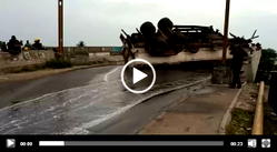 VIDEO: Moment fuel-laden tanker splits content at FESTAC link bridge
