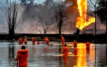 Huge India oil well fire extinguished after five months