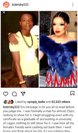 Bobrisky to undergo gender transition surgery
