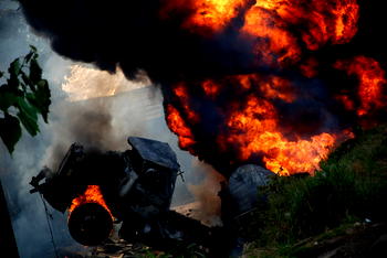 PHOTOS: Fuel tanker explodes in Ibadan