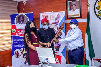 Erica Nlewedim pays courtesy visit to Abia State Governor