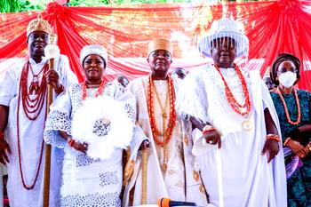 PHOTOS: Hon Ladi Adebutu, wife installed as Lisa Aje, Erelu Aje of Egba