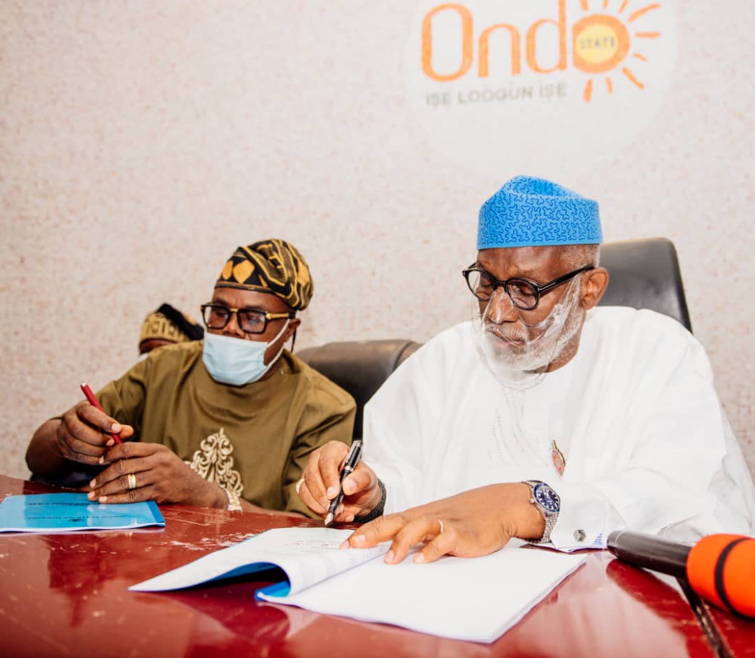 Akeredolu signs N174billion Ondo 2021 appropriation bill into law