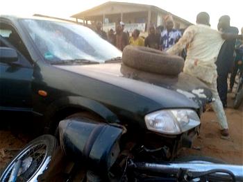 Mob apprehends hit-and-run driver after hitting four motorcyclists in Osun