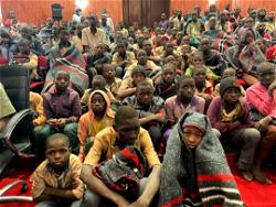 Photos: 344 released schoolboys handed over to Katsina governor