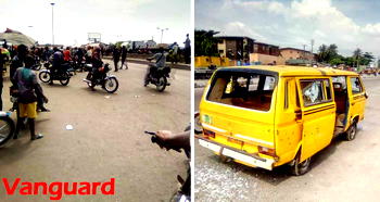 Okada riders clash with danfo drivers at Mile 2 over death of colleague