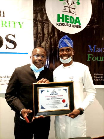 Olawoyin Edris receives Gani Fawehinmi ‘Oustanding Impact Award 2020’