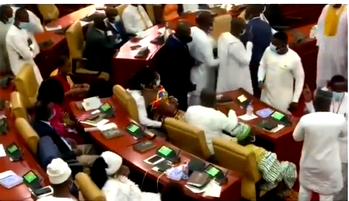 Video: Chaos in Ghana Parliament as lawmakers rumble over sitting position