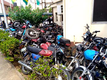 Lagos police impounds 43 motorcycles, three vehicles; arrests traffic robbers