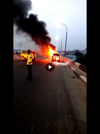 Fire guts car at Ogudu