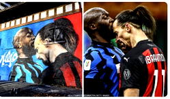 Lukaku, Ibrahimovic clash turned into mural outside San Siro ahead of Milan derby