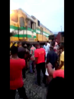 BREAKING: Train collides with truck in Lagos