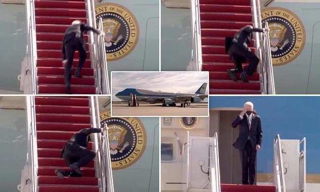 Biden stumbles while boarding Air Force One