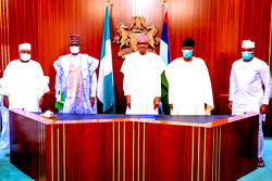 PHOTOS: Buhari receives APC new members, Gbenga Daniels, Hon. Dimeji Bankole