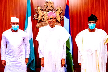 Breaking: Buhari receives Bankole, Daniel new APC members in Aso Rock