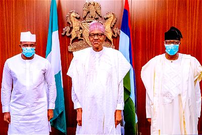 Buhari receives Bankole, Daniel new APC members in Aso Rock