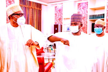 HAPPENING NOW: President Buhari receives Yahaya Bello in Aso Rock