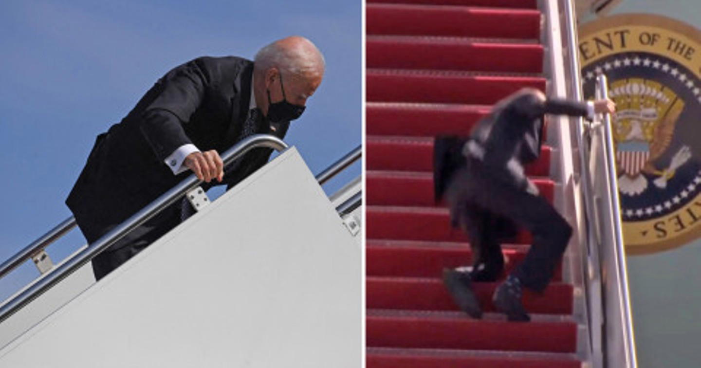 Joe Biden Stumbles Multiple Times As He Boards Air Force One