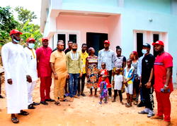 Tears of joy as philanthropist, Arnold Ekweoba donates 2-bedroom bungalow to widow in Anambra