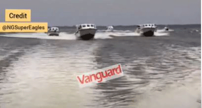 VIDEO: Super Eagles land in Benin Republic by boat for AFCON qualifiers