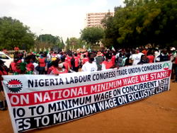 (Video/Photos) HAPPENING NOW: NLC minimum wage protests in Abuja, Lagos