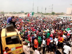 VIDEOS, PHOTOS: NLC, organised labour unions storm National Assembly in protest over minimum wage