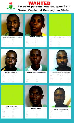 PHOTOS: FG releases names, faces of fleeing Imo prison escapees