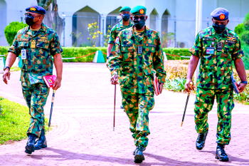 PHOTOS: President Buhari receives security briefing in State House