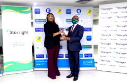 Starsight presents Sustainability Award to Ecobank for achieving 100 sites