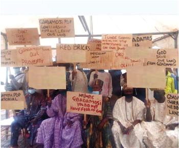 Okun-Obadore community members protest alleged encroachment on their farmlands