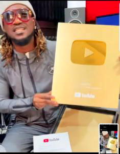 Singer Paul Okoye hits one million subscribers on YouTube, receives gold plaque