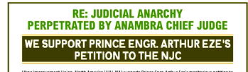 Re: Judicial Anarchy Perpetrated By Anambra Chief Judge