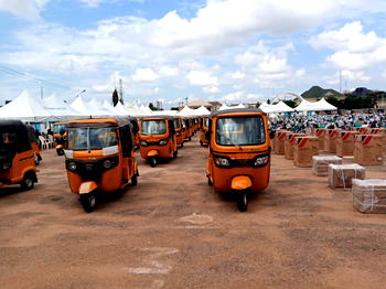 Reps’ minority leader, Elumelu gives out tricycles, motorcycles, deep freezers, other items to constituents