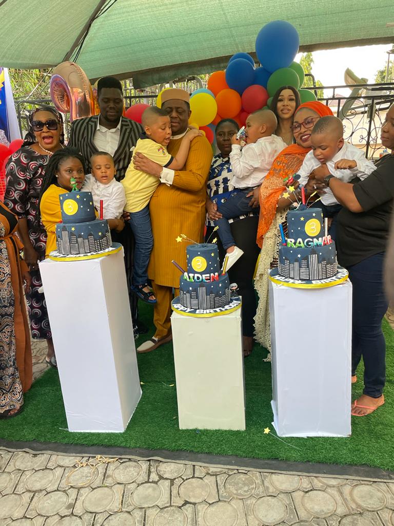 Fani-Kayode celebrates three adorable sons, Ragnar, Aiden, Liam in rare birthday tribute