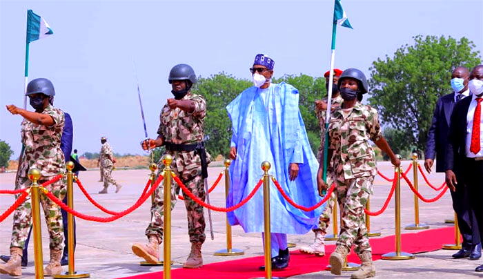 Updated With Photos Buhari Arrives Maiduguri International Airport