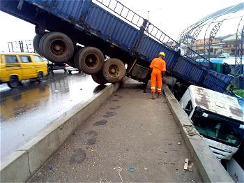 Many escape death, as truck plunges into BRT terminal in Lagos