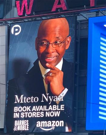 Betting on a Darkie: Mteto Nyati’s new book debuts on New York Times Square Billboard