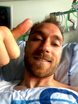 ‘I’m fine’ ― Smiling Eriksen appears in first picture, provides update on condition