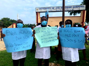 ‘No B juju B that?’: UNIUYO’s medical interns protest five months unpaid salaries
