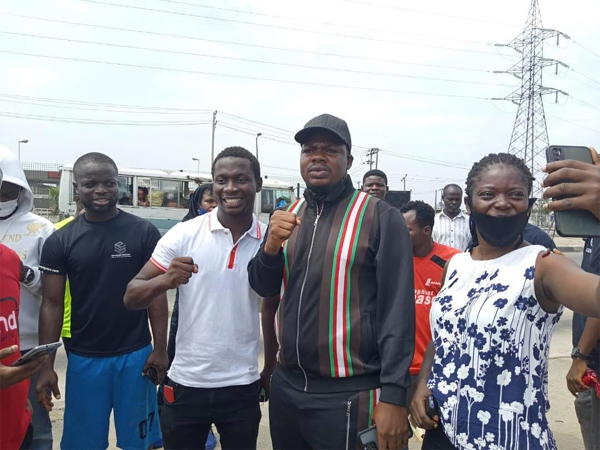 Breaking: Again, Comedian Macaroni joins protesters in Lagos, as Police react