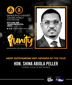 Shina Peller leads votes in ‘Most Outstanding Rep Member of The Year 2021’ awards