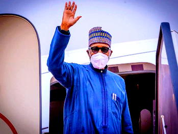 Buhari arrives London for Education Summit, holds talks with Boris