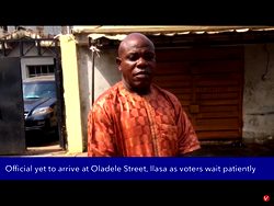 VIDEO: Official yet to arrive at Oladele Street, Ilasa as voters wait patiently