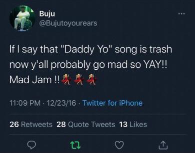 Buju tweets, Wizkid, Davido