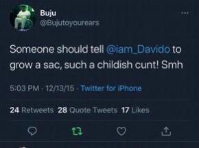 Buju tweets, Wizkid, Davido