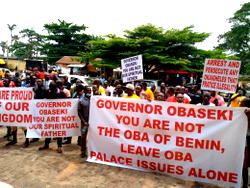 Youths in Benin protest Edo new property protection law